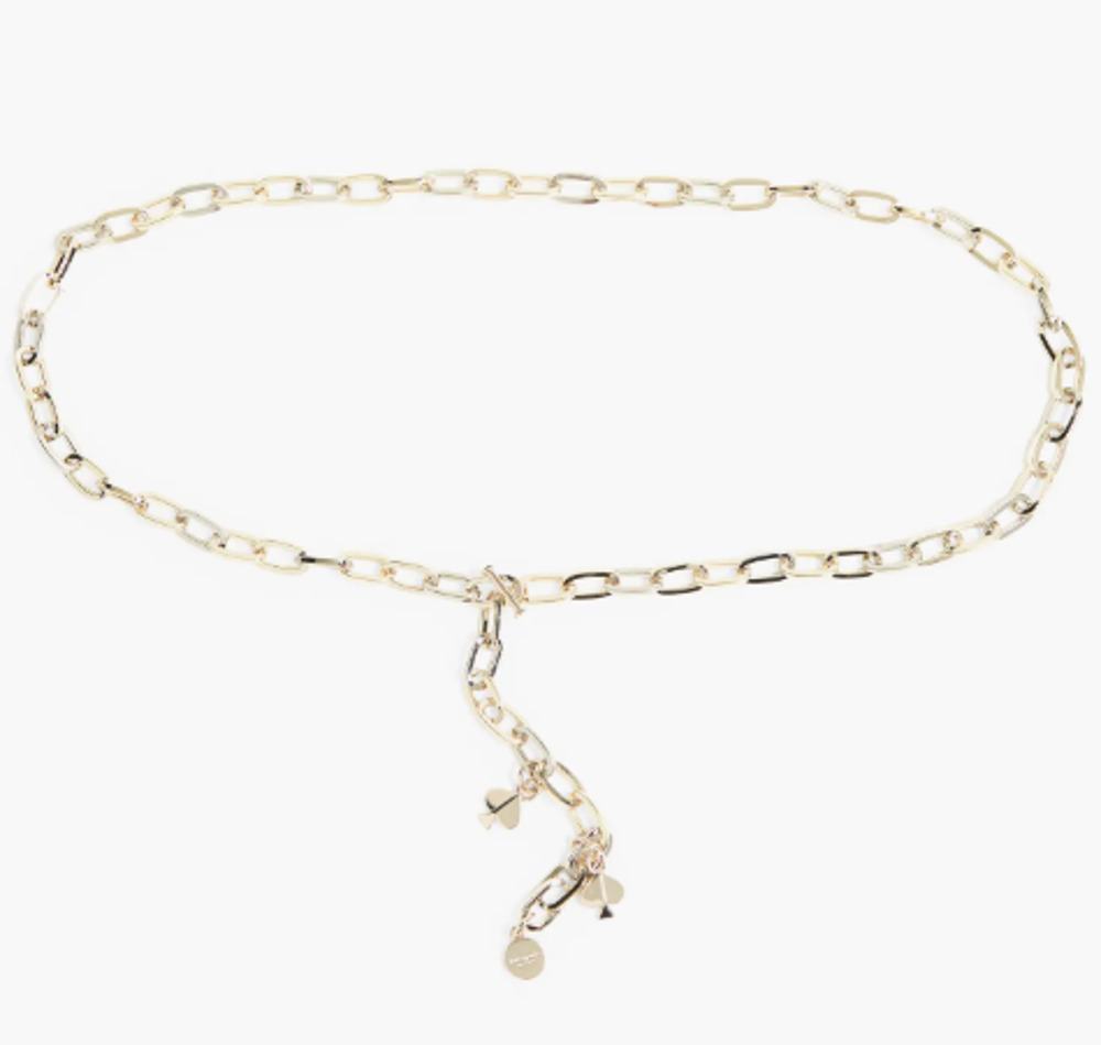 Kate Spade New York Two-Tone Paperclip Charm Chain Belt Lg/XL NWT - Picture 1 of 3